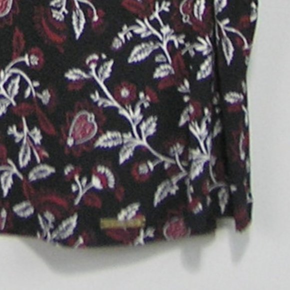 MICHAEL KORS BLACK FLORAL BLOUSE MEDIUM - Picture 6 of 6